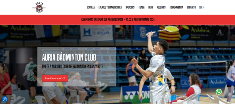 Transforming Auria Badminton Club with a Stunning Website Redesign